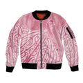 Breast Cancer Awareness Maori Sleeve Zip Bomber Jacket Kia Kaha Kia Maia Kia Manawanui - Aussie Hoodie