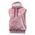 Breast Cancer Awareness Maori Sleeveless Hoodie Kia Kaha Kia Maia Kia Manawanui - Aussie Hoodie