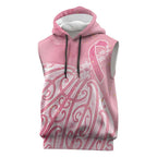 Breast Cancer Awareness Maori Sleeveless Hoodie Kia Kaha Kia Maia Kia Manawanui - Aussie Hoodie