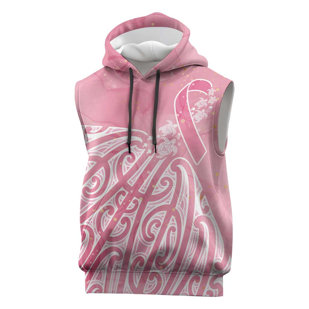 Breast Cancer Awareness Maori Sleeveless Hoodie Kia Kaha Kia Maia Kia Manawanui - Aussie Hoodie