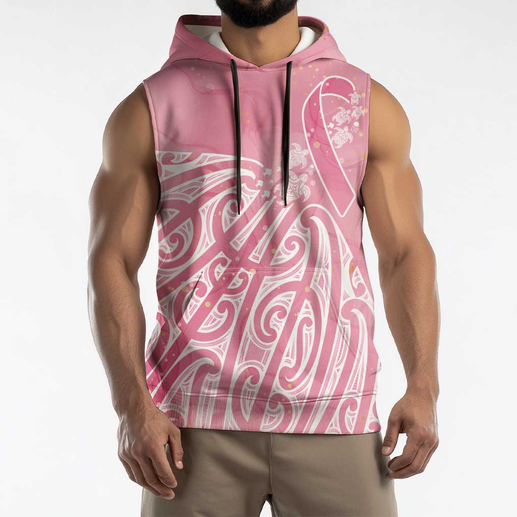 Breast Cancer Awareness Maori Sleeveless Hoodie Kia Kaha Kia Maia Kia Manawanui - Aussie Hoodie