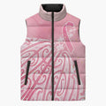 Breast Cancer Awareness Maori Sleeveless Puffer Jacket Kia Kaha Kia Maia Kia Manawanui - Aussie Hoodie