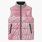 Breast Cancer Awareness Maori Sleeveless Puffer Jacket Kia Kaha Kia Maia Kia Manawanui - Aussie Hoodie
