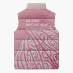 Breast Cancer Awareness Maori Sleeveless Puffer Jacket Kia Kaha Kia Maia Kia Manawanui - Aussie Hoodie