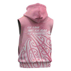 Breast Cancer Awareness Maori Sleeveless Zip Hoodie Kia Kaha Kia Maia Kia Manawanui LT7