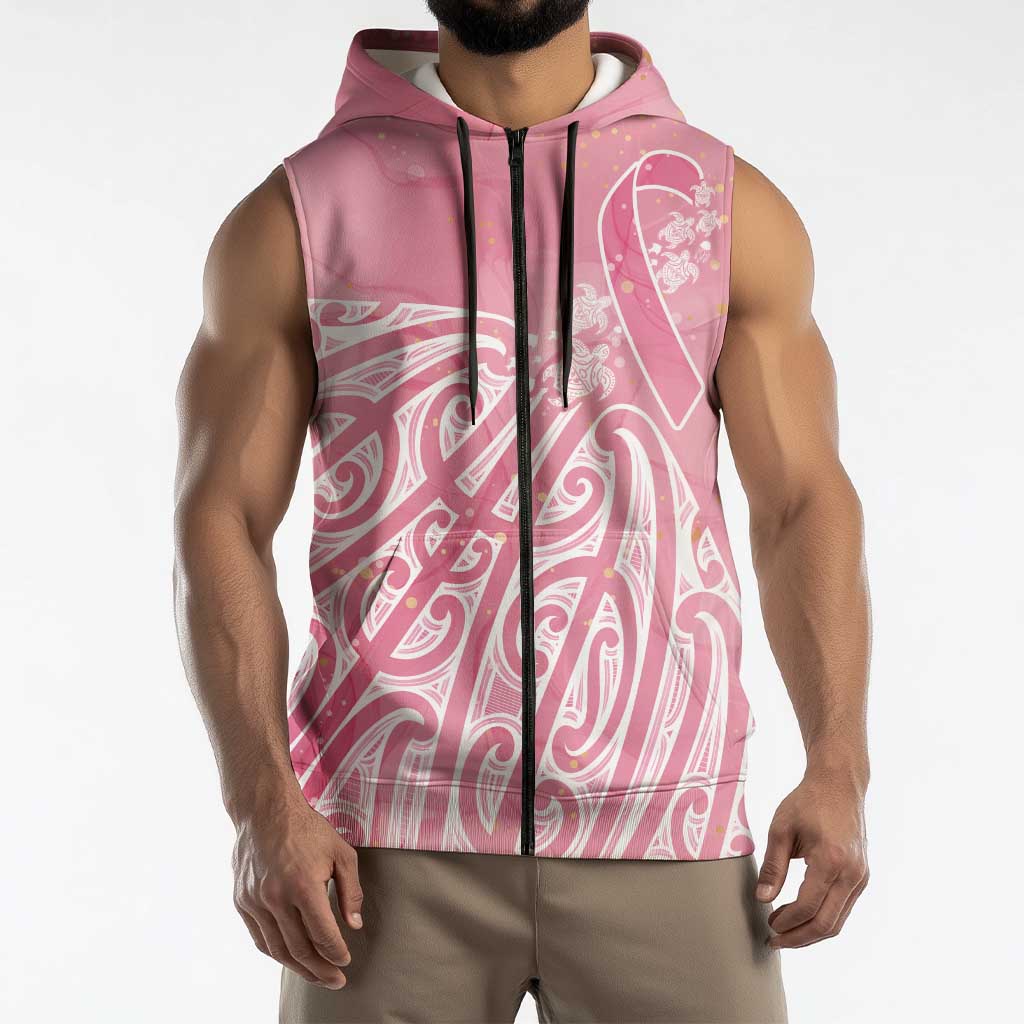 Breast Cancer Awareness Maori Sleeveless Zip Hoodie Kia Kaha Kia Maia Kia Manawanui LT7