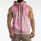 Breast Cancer Awareness Maori Sleeveless Zip Hoodie Kia Kaha Kia Maia Kia Manawanui LT7