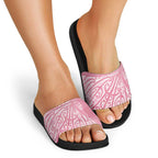 Breast Cancer Awareness Maori Slide Sandals Kia Kaha Kia Maia Kia Manawanui - Aussie Hoodie