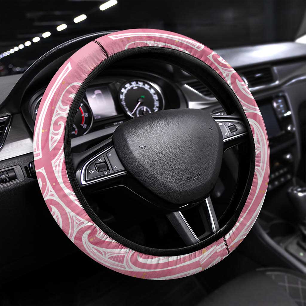 Breast Cancer Awareness Maori Steering Wheel Cover Kia Kaha Kia Maia Kia Manawanui - Aussie Hoodie