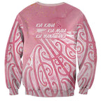 Breast Cancer Awareness Maori Sweatshirt Kia Kaha Kia Maia Kia Manawanui - Aussie Hoodie