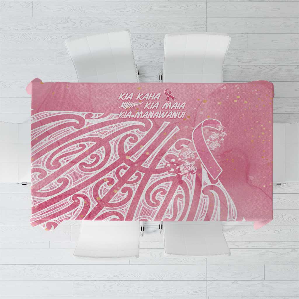 Breast Cancer Awareness Maori Tablecloth Kia Kaha Kia Maia Kia Manawanui - Aussie Hoodie