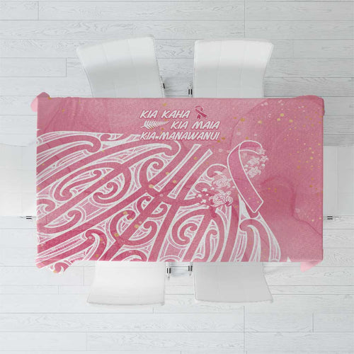 Breast Cancer Awareness Maori Tablecloth Kia Kaha Kia Maia Kia Manawanui - Aussie Hoodie