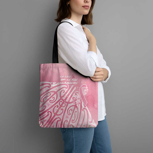 Breast Cancer Awareness Maori Tote Bag Kia Kaha Kia Maia Kia Manawanui - Aussie Hoodie
