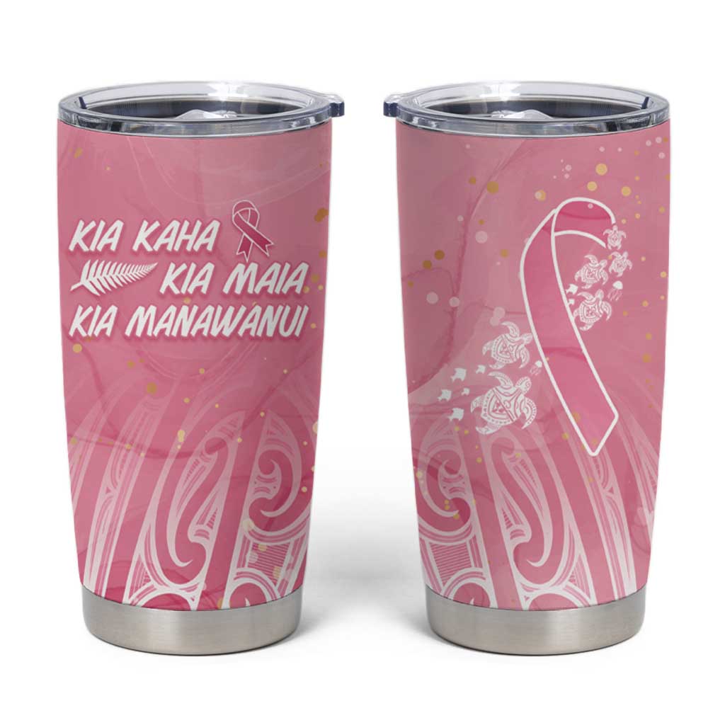 Breast Cancer Awareness Maori Tumbler Cup Kia Kaha Kia Maia Kia Manawanui - Aussie Hoodie
