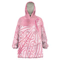 Breast Cancer Awareness Maori Wearable Blanket Hoodie Kia Kaha Kia Maia Kia Manawanui - Aussie Hoodie