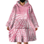 Breast Cancer Awareness Maori Wearable Blanket Hoodie Kia Kaha Kia Maia Kia Manawanui - Aussie Hoodie