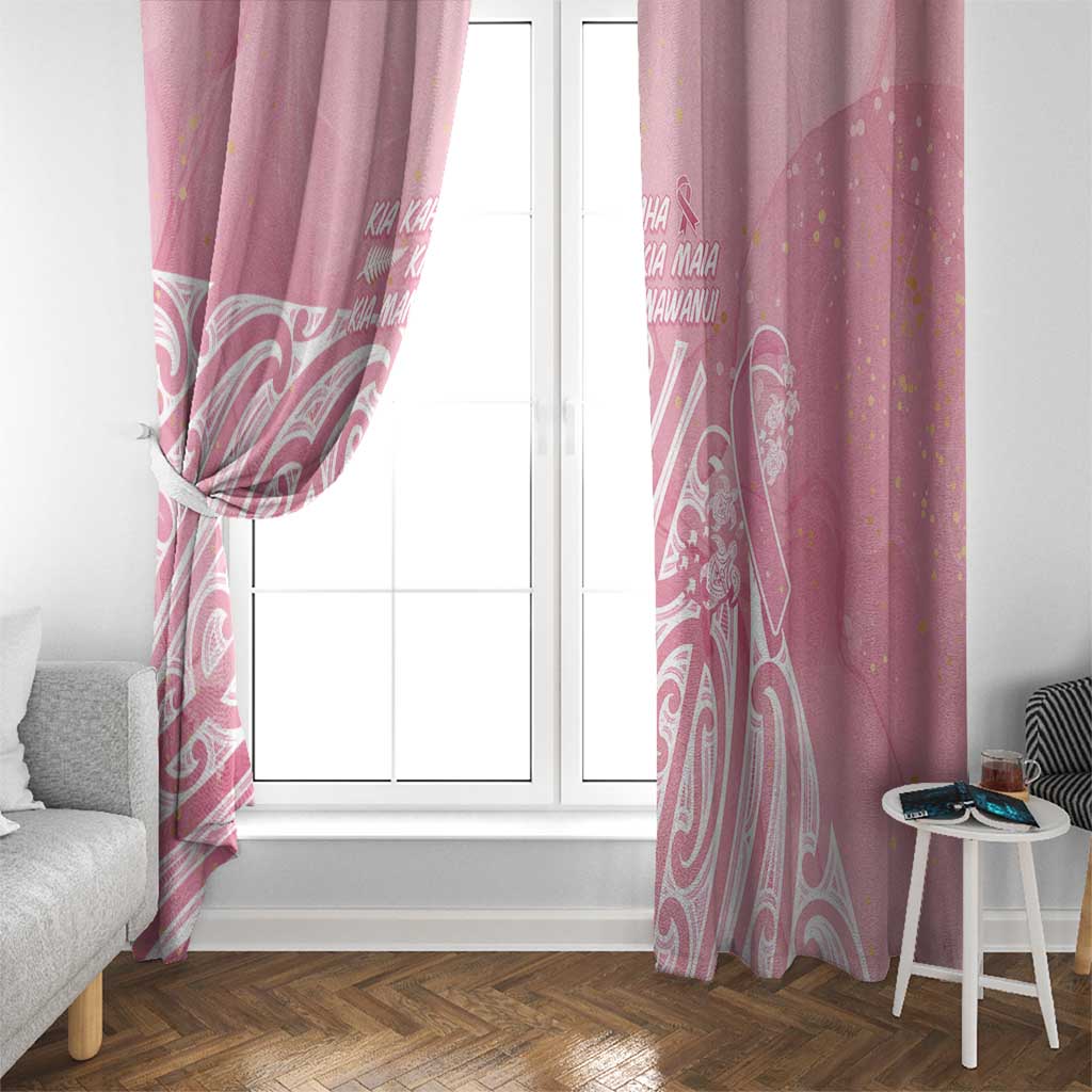 Breast Cancer Awareness Maori Window Curtain Kia Kaha Kia Maia Kia Manawanui - Aussie Hoodie