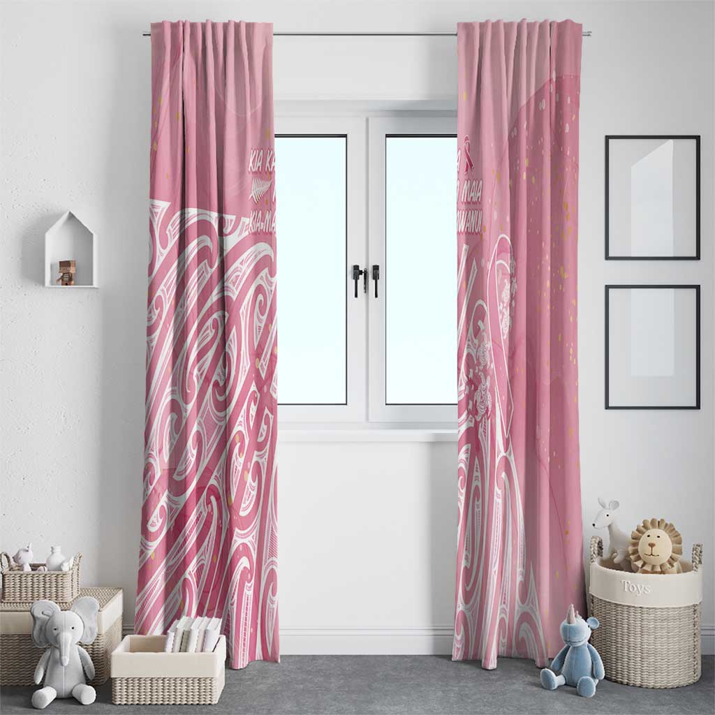 Breast Cancer Awareness Maori Window Curtain Kia Kaha Kia Maia Kia Manawanui - Aussie Hoodie