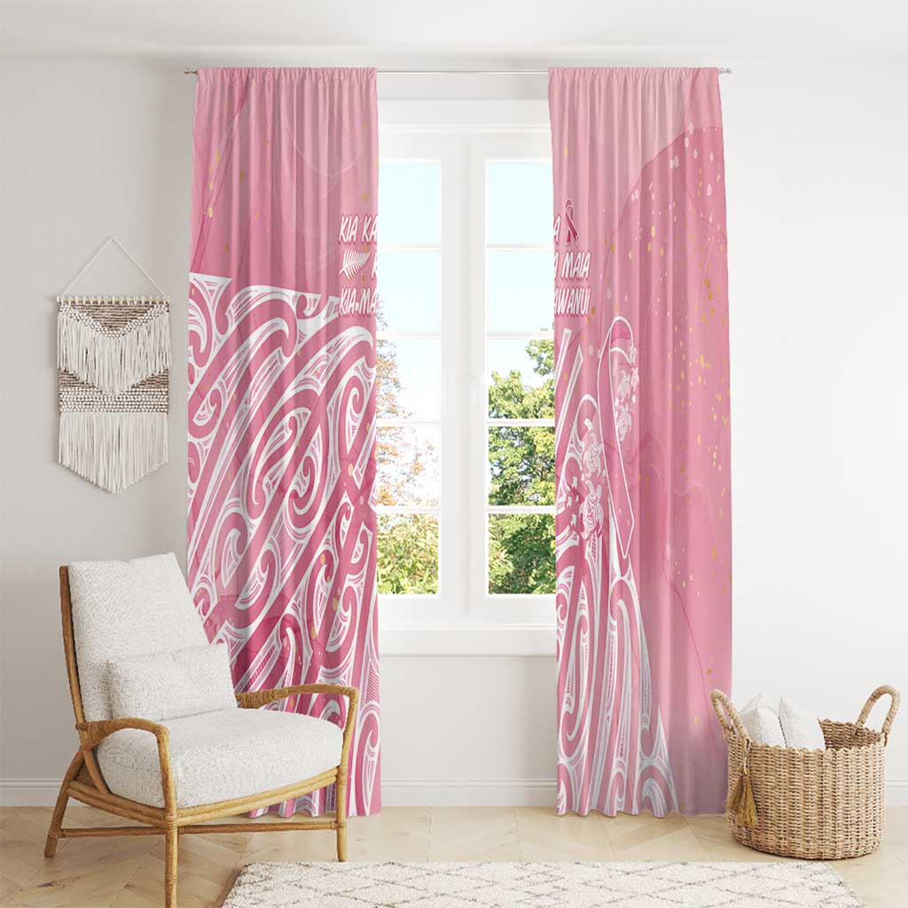 Breast Cancer Awareness Maori Window Curtain Kia Kaha Kia Maia Kia Manawanui - Aussie Hoodie