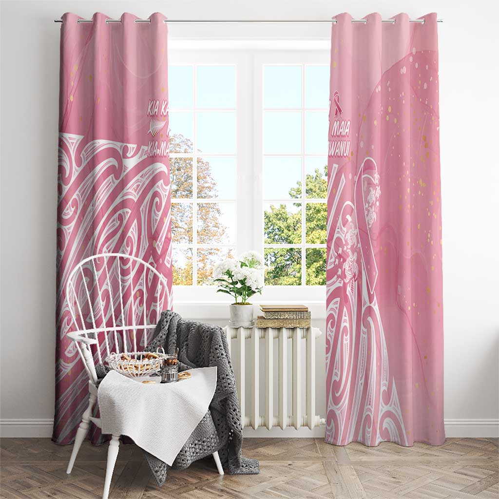 Breast Cancer Awareness Maori Window Curtain Kia Kaha Kia Maia Kia Manawanui - Aussie Hoodie