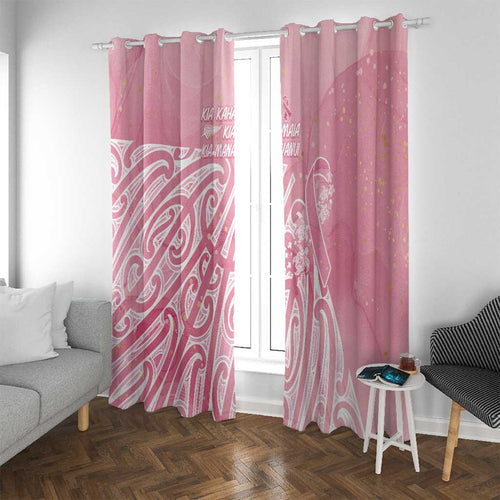 Breast Cancer Awareness Maori Window Curtain Kia Kaha Kia Maia Kia Manawanui - Aussie Hoodie