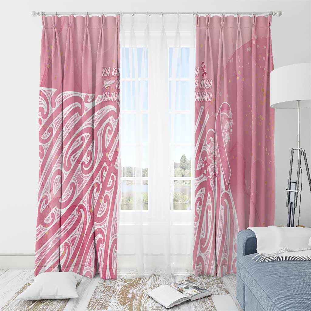 Breast Cancer Awareness Maori Window Curtain Kia Kaha Kia Maia Kia Manawanui - Aussie Hoodie
