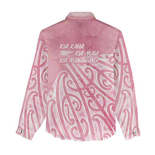 Breast Cancer Awareness Maori Women Casual Shirt Kia Kaha Kia Maia Kia Manawanui - Aussie Hoodie