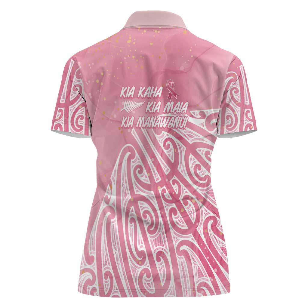 Breast Cancer Awareness Maori Women Polo Shirt Kia Kaha Kia Maia Kia Manawanui - Aussie Hoodie