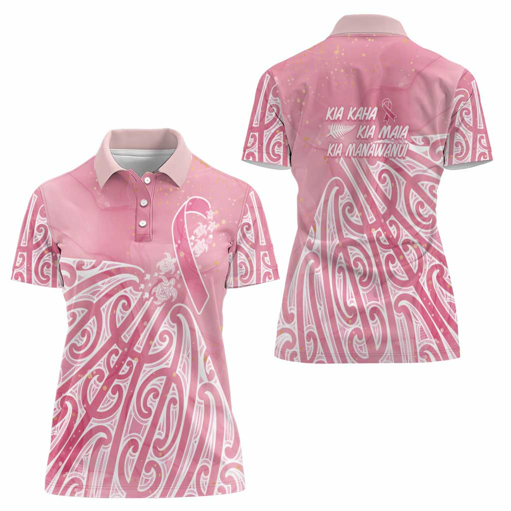 Breast Cancer Awareness Maori Women Polo Shirt Kia Kaha Kia Maia Kia Manawanui - Aussie Hoodie