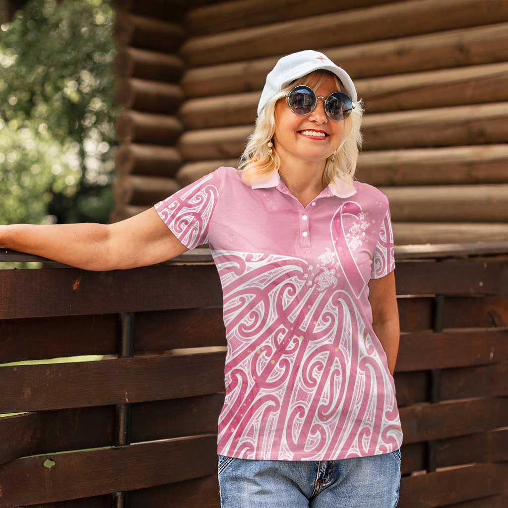 Breast Cancer Awareness Maori Women Polo Shirt Kia Kaha Kia Maia Kia Manawanui - Aussie Hoodie