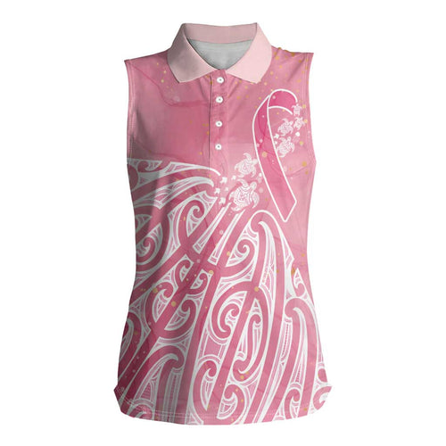 Breast Cancer Awareness Maori Women Sleeveless Polo Shirt Kia Kaha Kia Maia Kia Manawanui - Aussie Hoodie