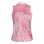 Breast Cancer Awareness Maori Women Sleeveless Polo Shirt Kia Kaha Kia Maia Kia Manawanui - Aussie Hoodie
