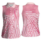 Breast Cancer Awareness Maori Women Sleeveless Polo Shirt Kia Kaha Kia Maia Kia Manawanui - Aussie Hoodie