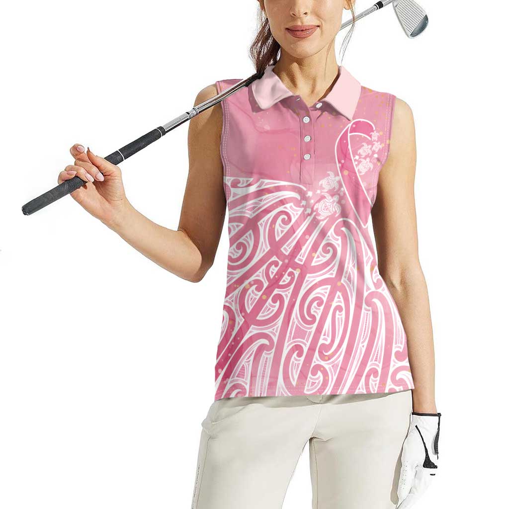 Breast Cancer Awareness Maori Women Sleeveless Polo Shirt Kia Kaha Kia Maia Kia Manawanui - Aussie Hoodie