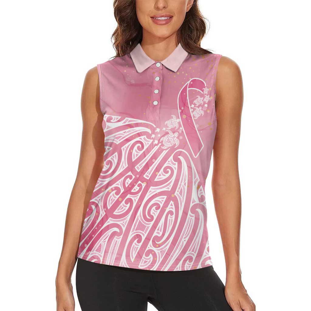 Breast Cancer Awareness Maori Women Sleeveless Polo Shirt Kia Kaha Kia Maia Kia Manawanui - Aussie Hoodie