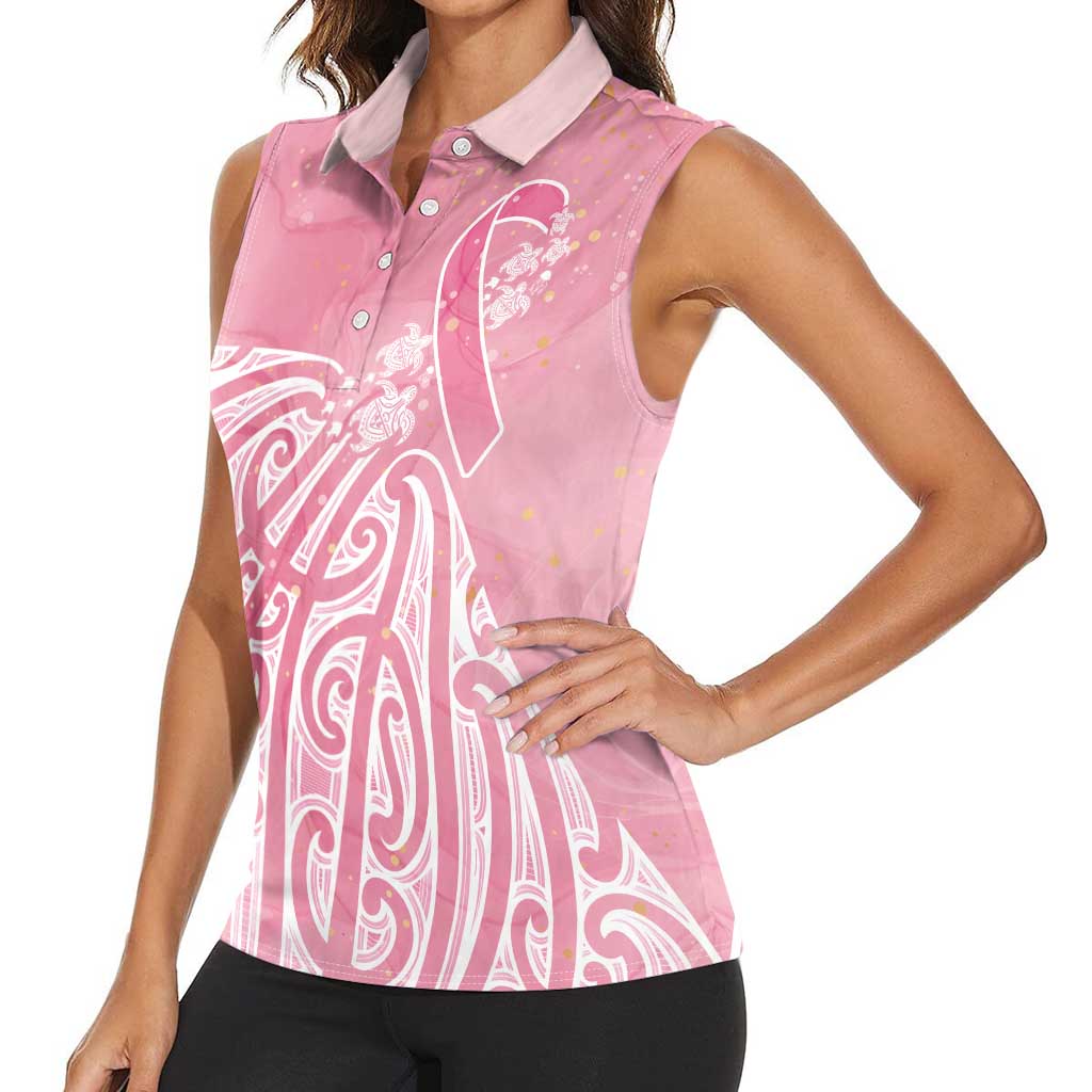 Breast Cancer Awareness Maori Women Sleeveless Polo Shirt Kia Kaha Kia Maia Kia Manawanui - Aussie Hoodie