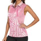 Breast Cancer Awareness Maori Women Sleeveless Polo Shirt Kia Kaha Kia Maia Kia Manawanui - Aussie Hoodie
