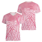 Breast Cancer Awareness Maori Women V-Neck T-Shirt Kia Kaha Kia Maia Kia Manawanui - Aussie Hoodie