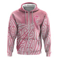 Breast Cancer Awareness Maori Zip Hoodie Kia Kaha Kia Maia Kia Manawanui - Aussie Hoodie
