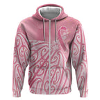 Breast Cancer Awareness Maori Zip Hoodie Kia Kaha Kia Maia Kia Manawanui - Aussie Hoodie