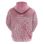 Breast Cancer Awareness Maori Zip Hoodie Kia Kaha Kia Maia Kia Manawanui - Aussie Hoodie