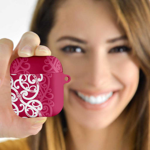 Breast Cancer Awareness Maori AirPods Case Koru Kowhaiwhai - Aussie Hoodie