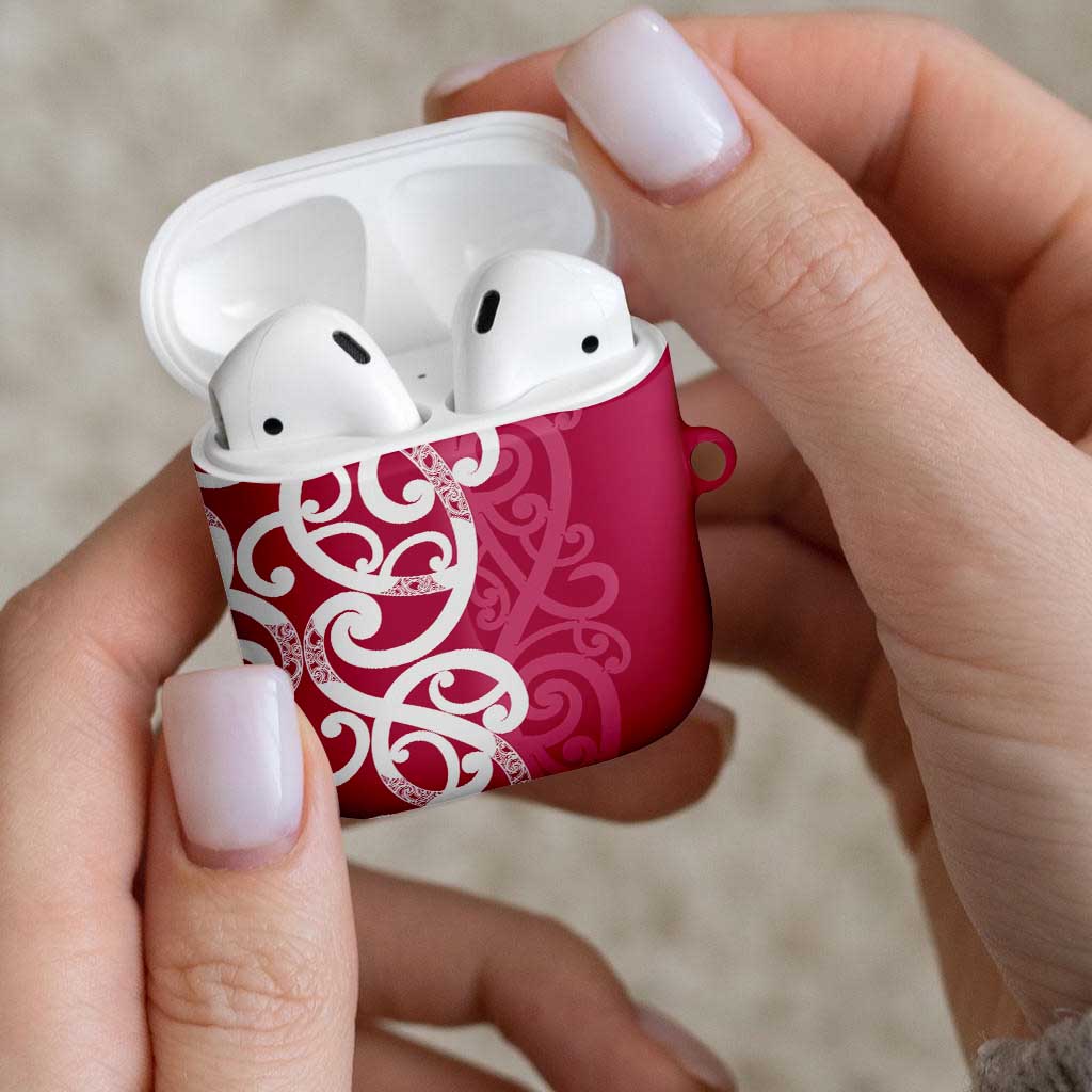 Breast Cancer Awareness Maori AirPods Case Koru Kowhaiwhai - Aussie Hoodie
