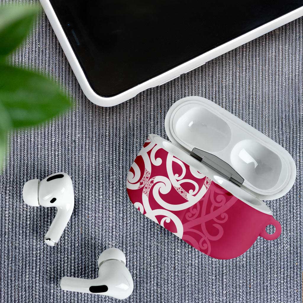 Breast Cancer Awareness Maori AirPods Case Koru Kowhaiwhai - Aussie Hoodie