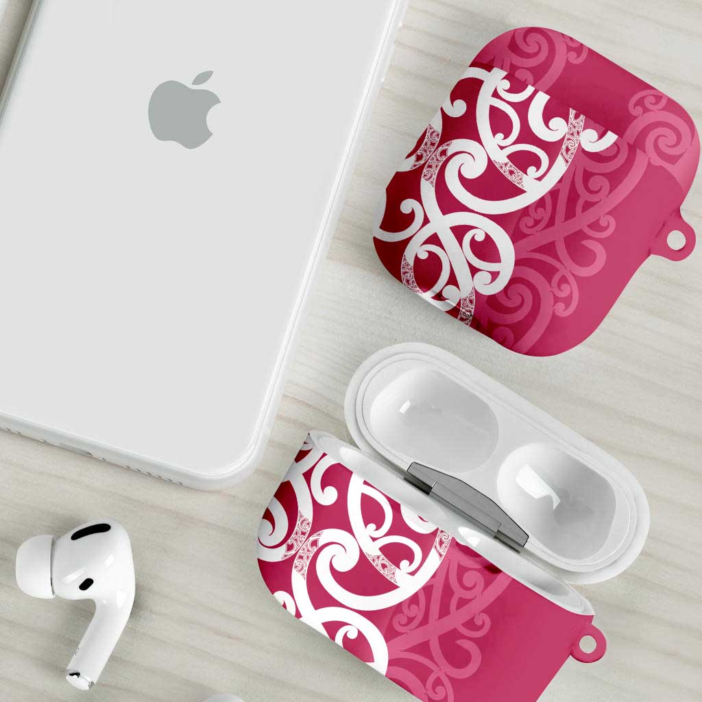 Breast Cancer Awareness Maori AirPods Case Koru Kowhaiwhai - Aussie Hoodie