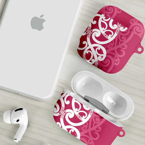 Breast Cancer Awareness Maori AirPods Case Koru Kowhaiwhai - Aussie Hoodie