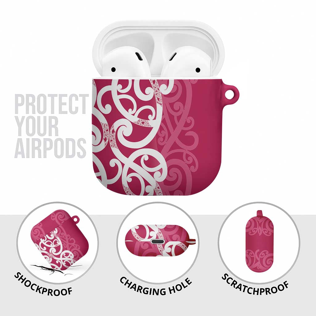 Breast Cancer Awareness Maori AirPods Case Koru Kowhaiwhai - Aussie Hoodie