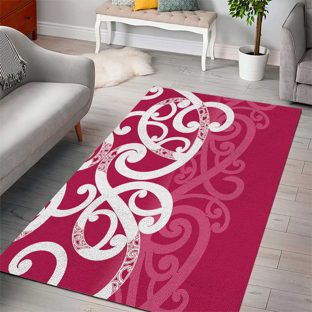Breast Cancer Awareness Maori Area Rug Koru Kowhaiwhai - Aussie Hoodie