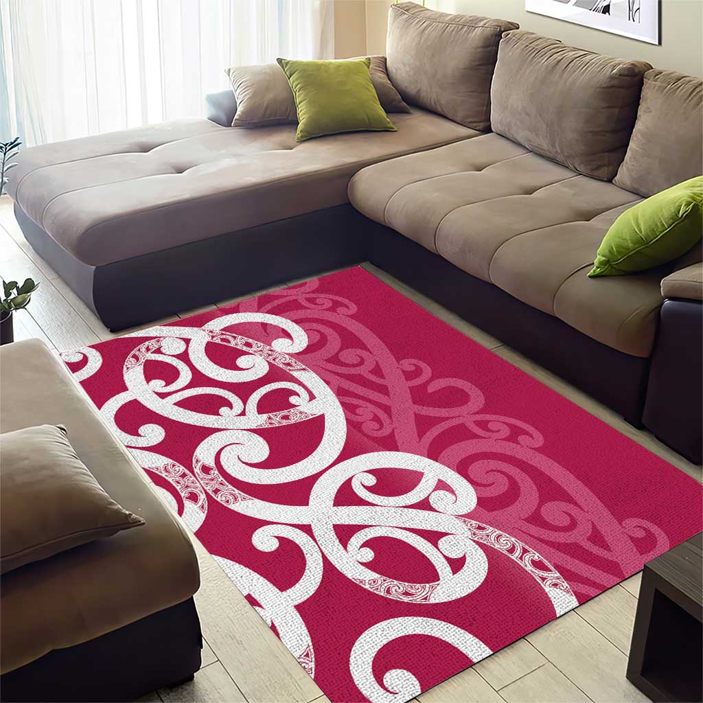 Breast Cancer Awareness Maori Area Rug Koru Kowhaiwhai - Aussie Hoodie
