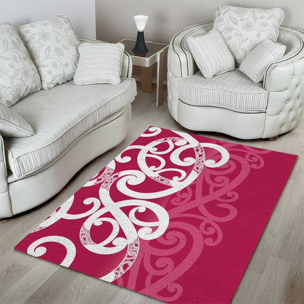 Breast Cancer Awareness Maori Area Rug Koru Kowhaiwhai - Aussie Hoodie